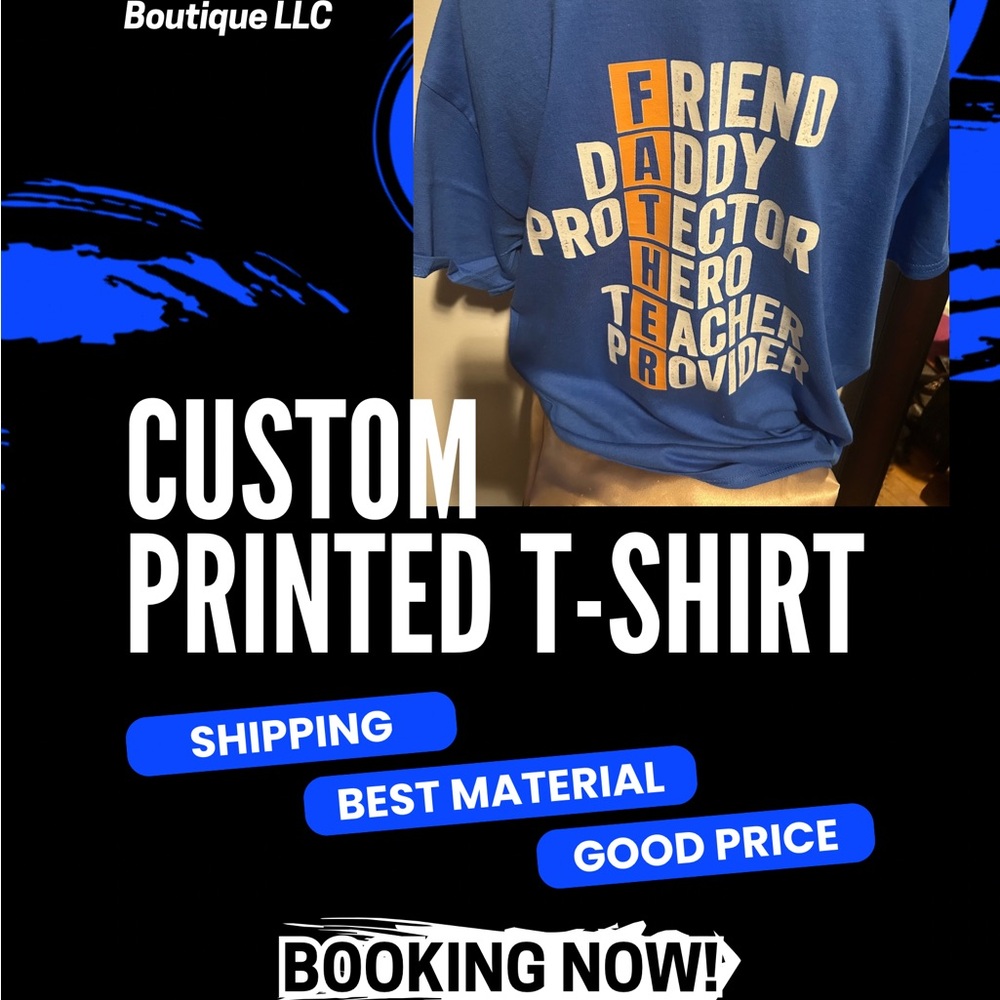 Custom unisex tee’s for men and women. We also sell children t-shirts.